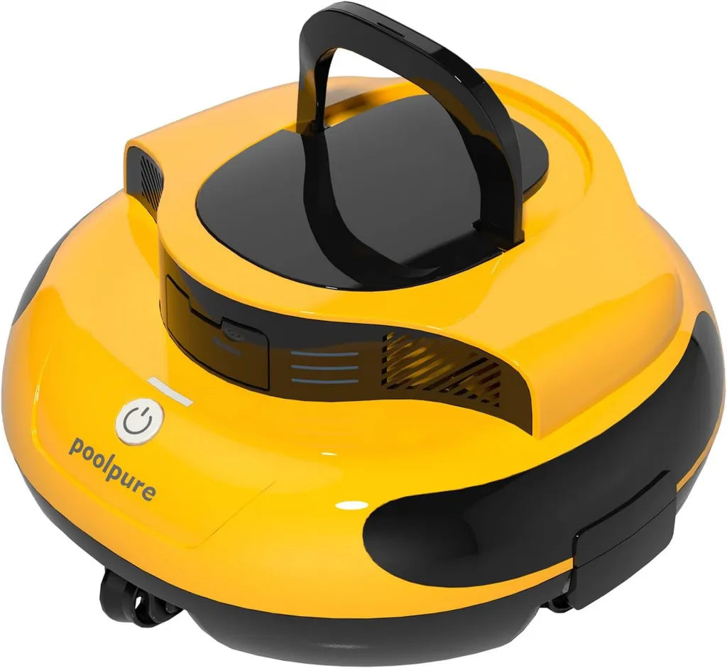 POOLPURE Kabelloser Poolroboter mit Dual-Motor, 100 Min. Laufzeit, IPX8, Gelb