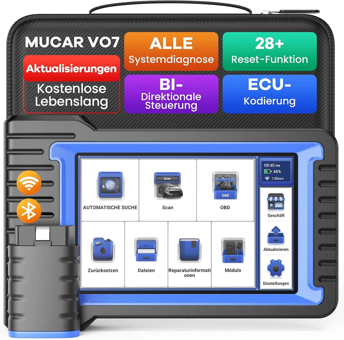 Diagnosegerät: MUCAR, für Fahrzeugpflege, OBD2 VO7