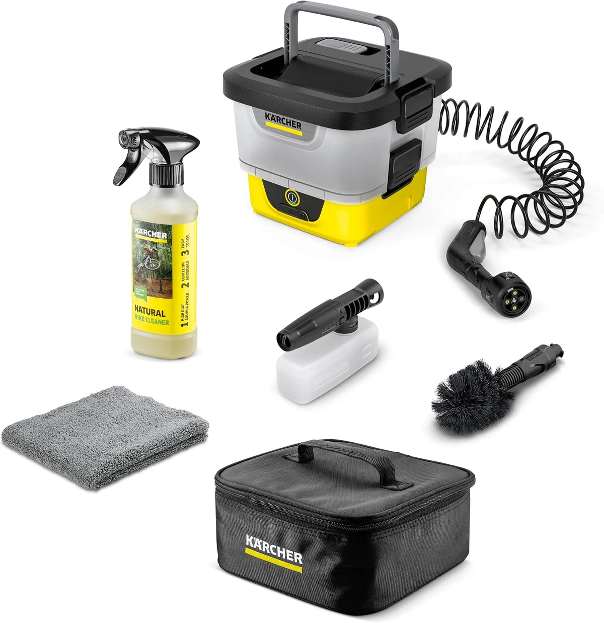 Kärcher Mobile Outdoor Cleaner OC 4 + Bike Kit – Akku-Betrieb, mobile Ausführung, 2 l, 3,1 kg, 8 l