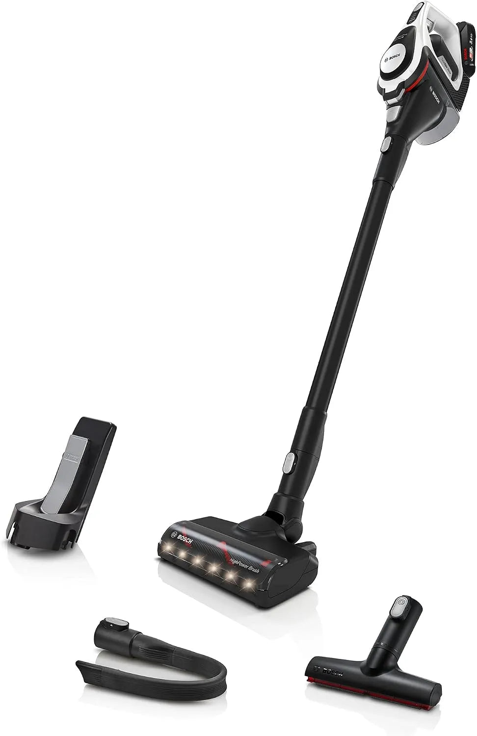 Bosch Akku-Staubsauger BKS8214W Stabstaubsauger, Akku-Betrieb, LED-Anzeige, für Fahrzeugpflege, weiß