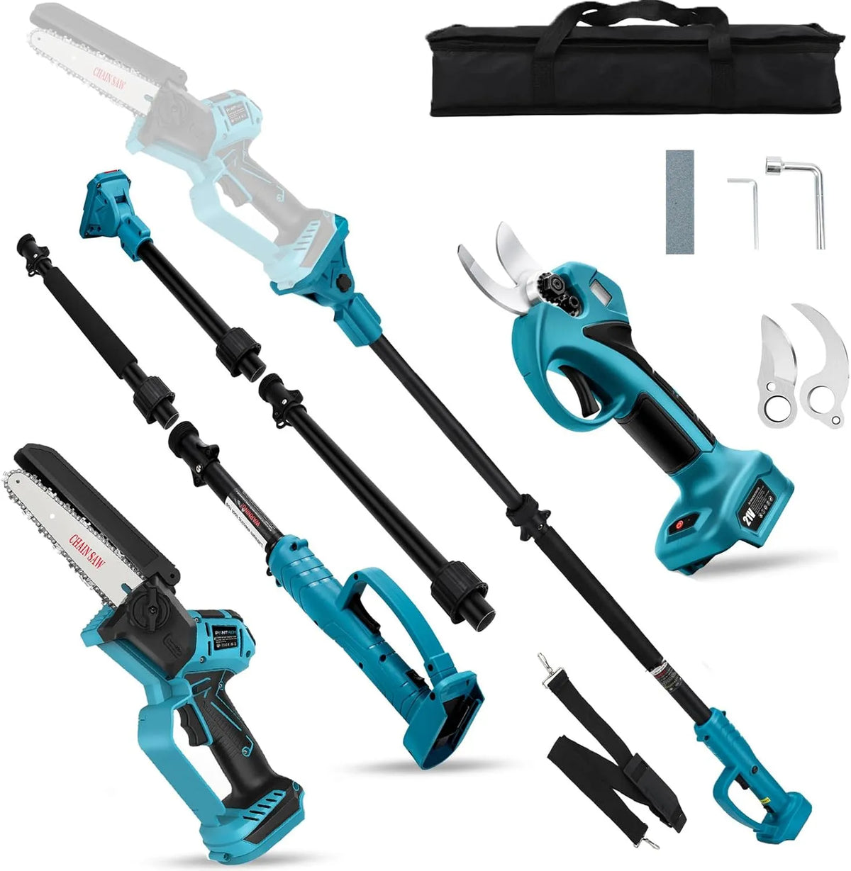 Makita 18V Astschere: Akku-Betrieb, Teleskopstiel
