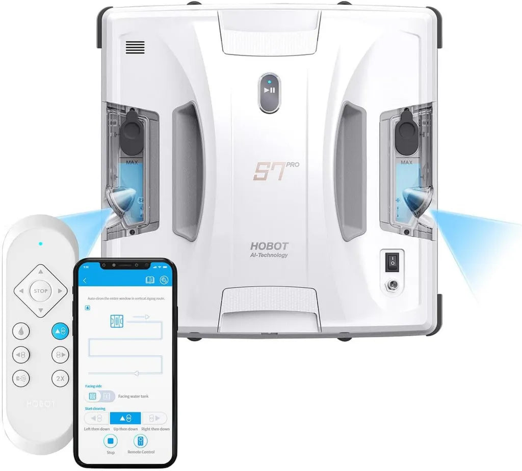 HOBOT S7 Pro Fensterreinigungsroboter mit Dual-Sprüh- und Wischfunktionen, App-Steuerung, ideal für Bürogebäude