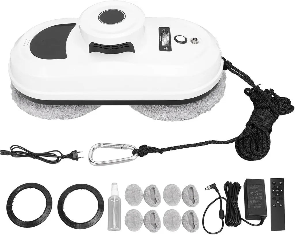 Pongnas Fensterreinigungsroboter, intelligenter 5600 Pa Sauger mit Automatikmodus, USV-Backup, ideal für Büro- und Hochhausfenster (EU-Stecker)