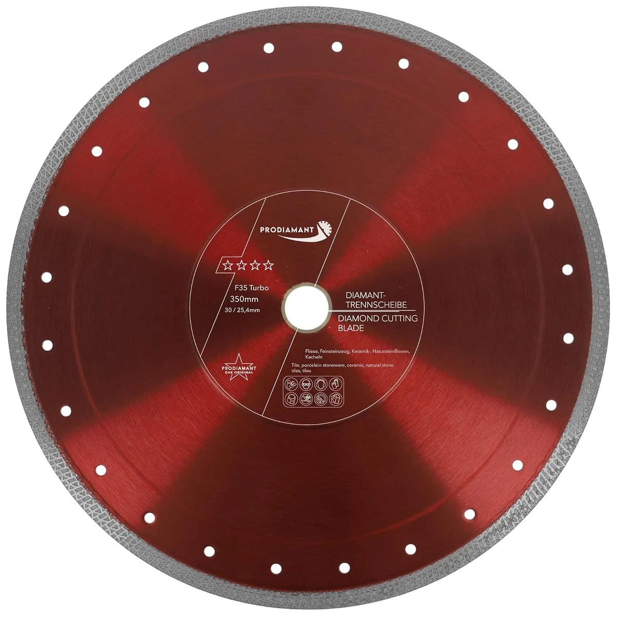 Diamanttrennscheibe F35 Turbo Premium 350mm: 2,0 mm, 25,4 mm, PRODIAMANT F35