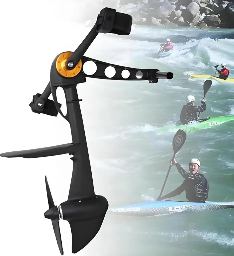 Universelles Pedalantriebssystem für Kajaks und Angelboote, fußbetrieben mit Unterwasserclips