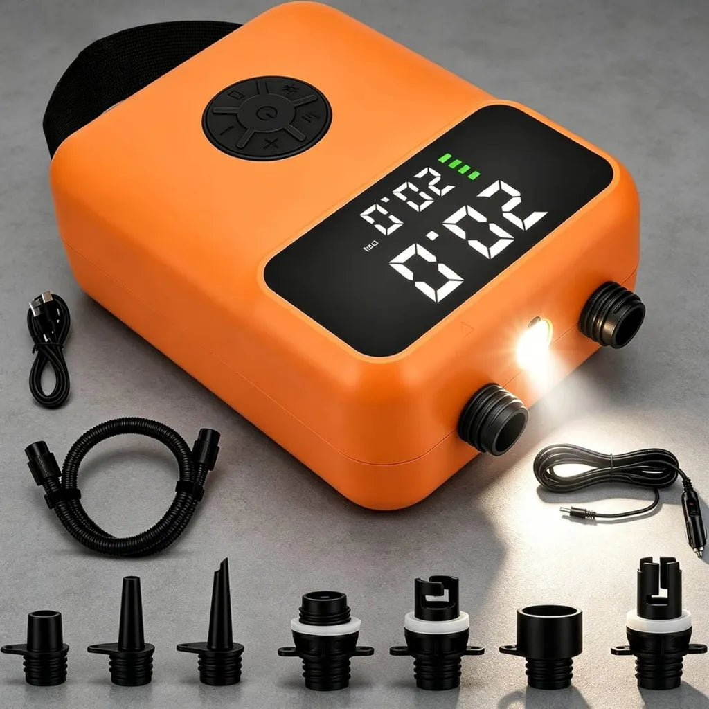 Akku-Luftpumpe mit 12000mAh für SUPs, Hochdruck Elektrische Pumpe Tragbar mit Auto-Abschaltung für Paddleboards, Boote und Kajaks