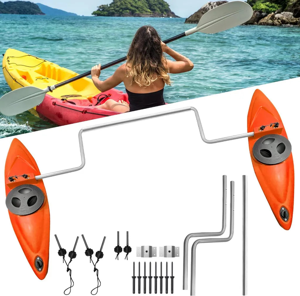 Kajak-Stabilisierungssystem Set aus LLDPE, Orange, inklusive Seitenarme und Montagezubehör