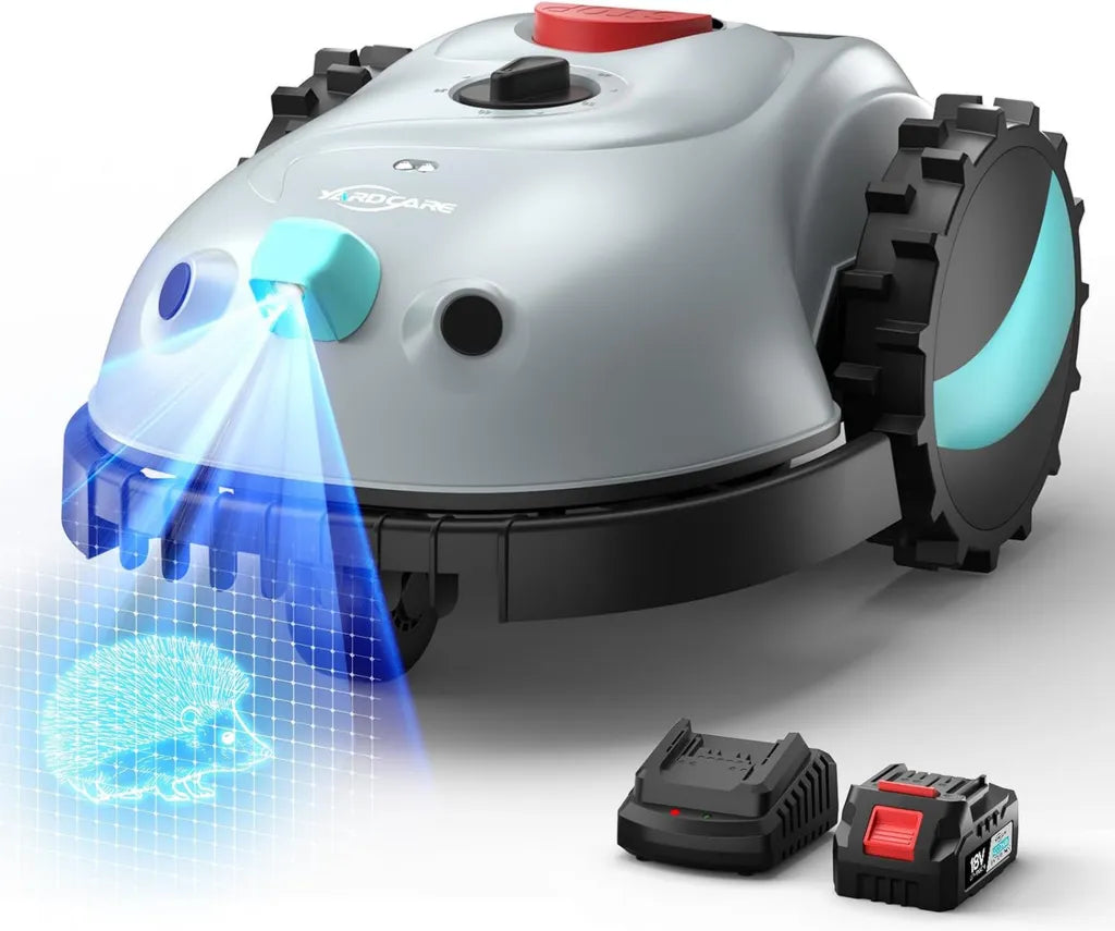 YARDCARE V100 Rasenmähroboter mit Vision-Navigation & Hinderniserkennung, ideal für bis zu 150 m² Rasenfläche
