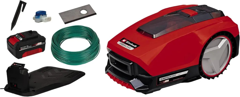 Einhell Rasenroboter FREELEXO 550 Set - 18V, 35% Steigung, Sensoren & Installations-Kit, 550 m², inkl. 3,0 Ah Akku