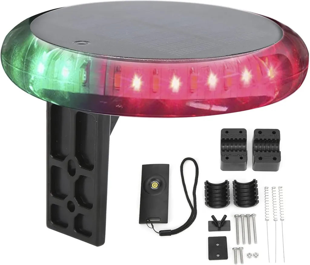 Solarbetriebene LED-Navigationsleuchte mit 6 Geschwindigkeiten und Fernbedienung für Segelboote
