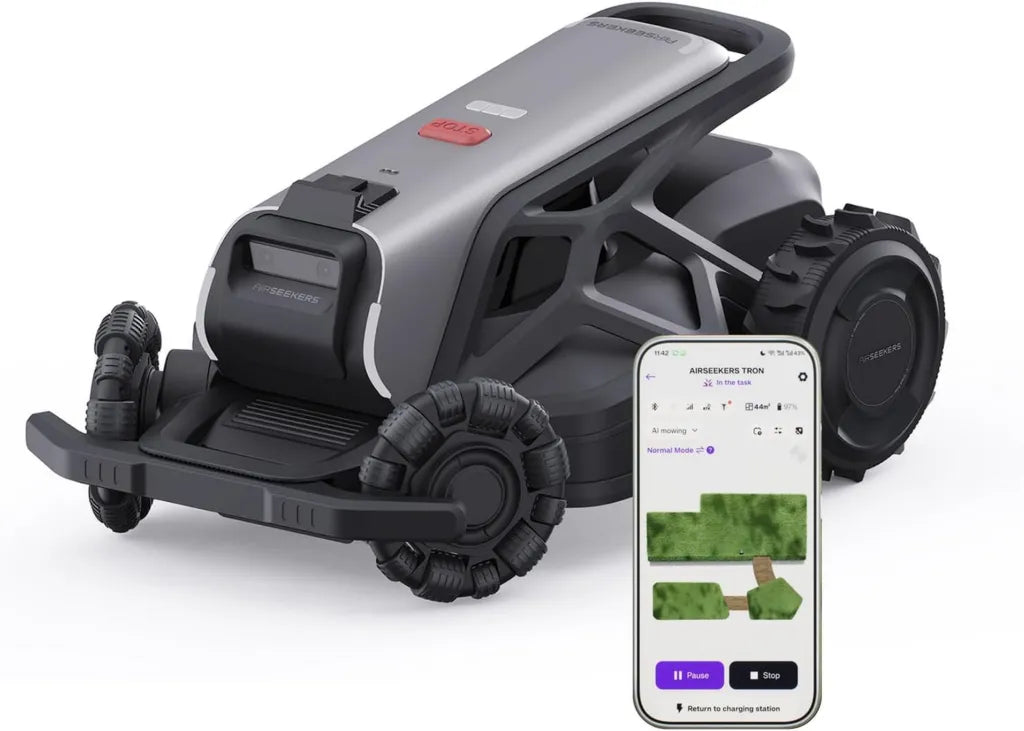 TRON SE Mähroboter 1500㎡, NRTK+Vision, Auto-Zonen, KI-Hindernisse, IPX6, 10Ah Akku