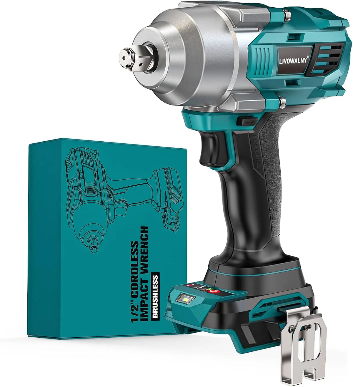 Makita 18V Schlagschrauber und Impulsschrauber, LIVOWALNY, Akku-Betrieb, bürstenloser Motor, LED-Anzeige, 1200Nm, für Fahrzeugpflege