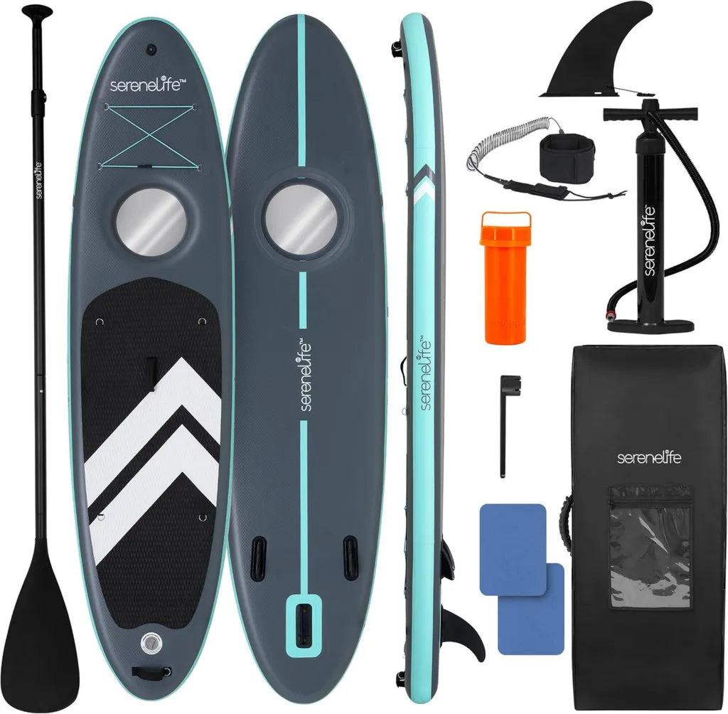 Aufblasbares SUP Board Set mit Zubehör und rutschfestem Deck für See, Fluss und Freizeitaktivitäten