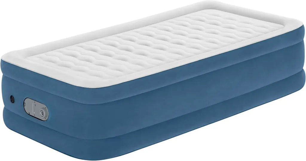 Bequemes Einzel-Luftbett mit integrierter Doppel-Pumpe, USB & Nachtlicht