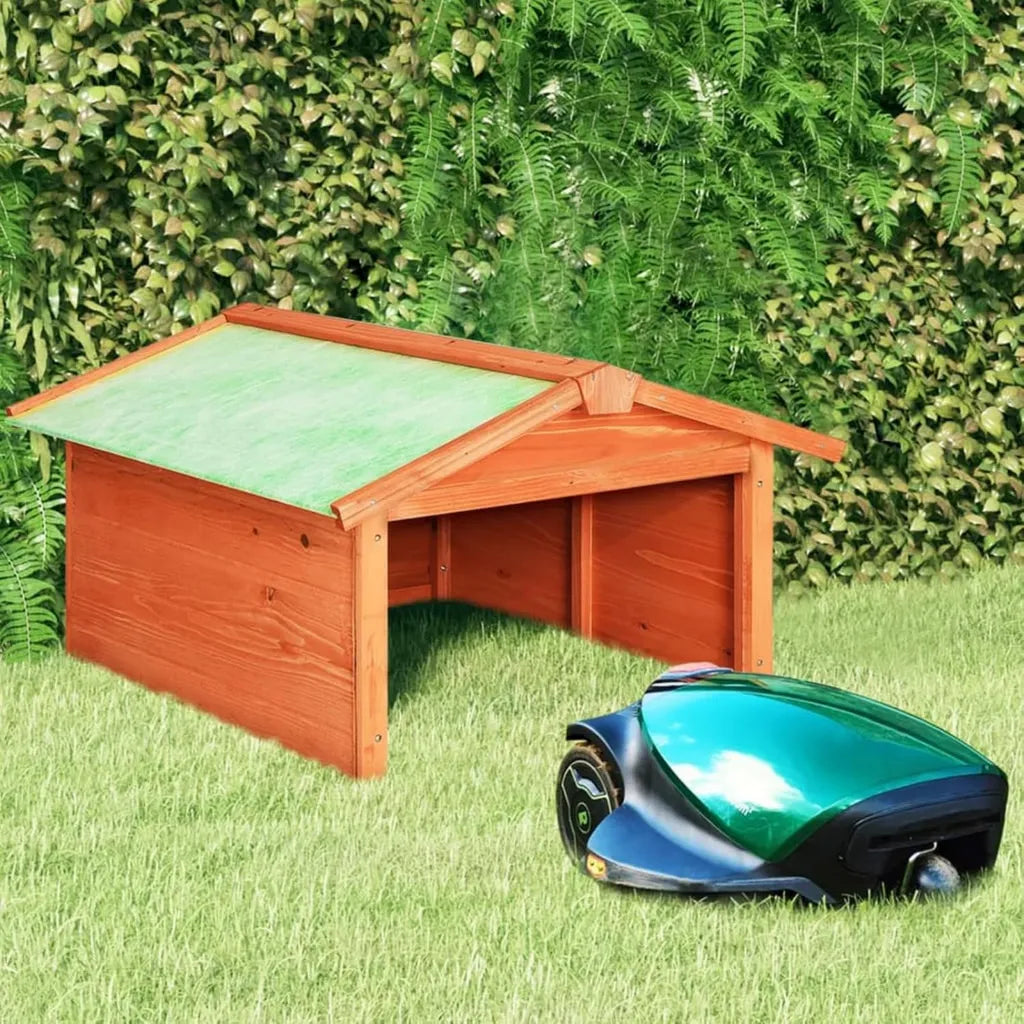 Wetterfeste Garage aus Tannenholz für Rasenmähroboter 72x87x50 cm