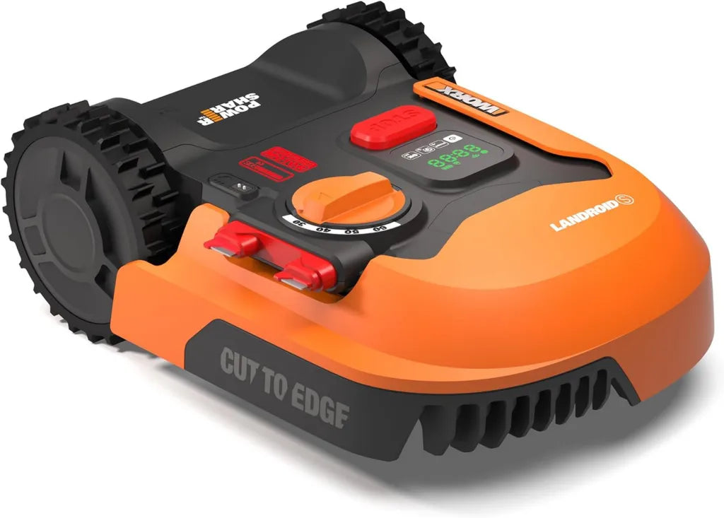 WORX Landroid Mähroboter WR169E für Gärten bis 300m² - Intelligente AIA Navigation - App-gesteuert, WLAN & Bluetooth-fähig - Präziser Kantenschnitt - 16 cm Schnittbreite