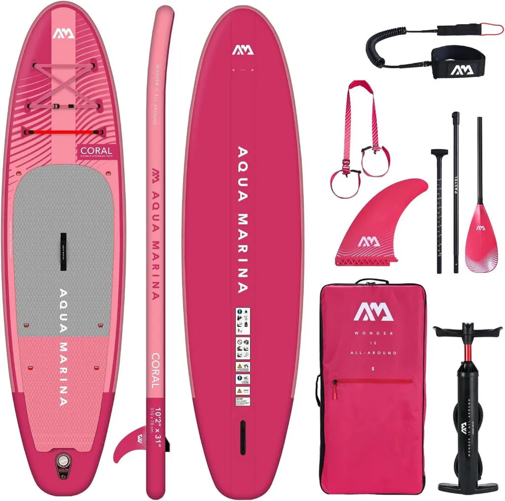 Aqua Marina Aufblasbares SUP Board Coral 310x78cm mit Zubehör Set