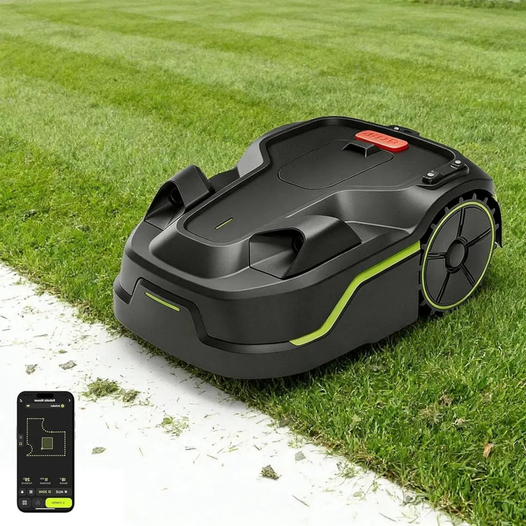 Intelligenter Mähroboter mit AI-Technologie, geeignet für 600-800 m², bewältigt 35° Steigungen, IPX5 wasserfest, automatische Kartenerstellung, Mehrbereichssteuerung