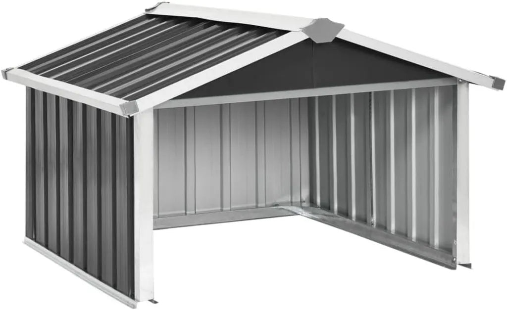 Roboter-Rasenmäher-Garage aus verzinktem Stahl, 92x97x63 cm, Wasserdichter Schutz für Rasenmäher und Ladestation, Anthrazit