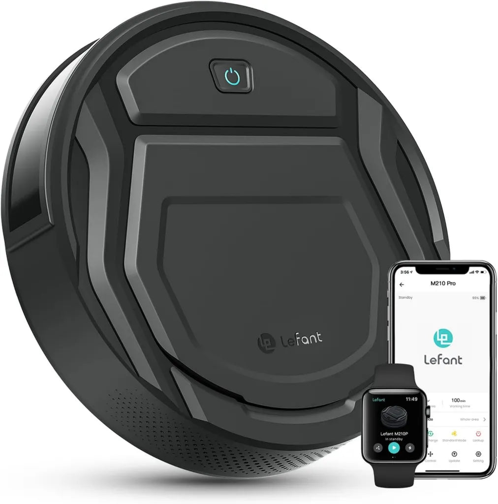 Lefant M210P Staubsaugerroboter mit App-Steuerung, 2200 Pa Saugkraft, 120 Min Laufzeit, WLAN & Alexa kompatibel, für Tierhaare und Hartböden