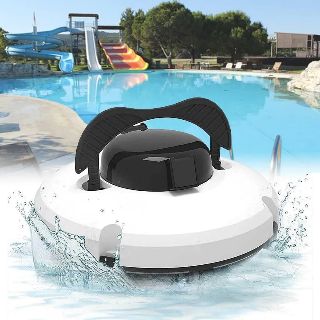 Kabelloser Automatik-Poolreiniger Roboter, intelligente Reinigung, Laufzeit 90 Minuten, für Pools bis 1000 Quadratfuß, Weiß