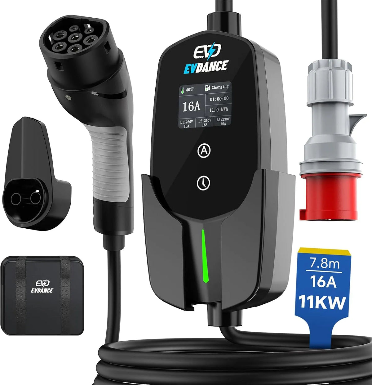 Typ-2-Ladekabel für Elektroautos und Mode-3-EV-Kabel, 11kW, Typ 2