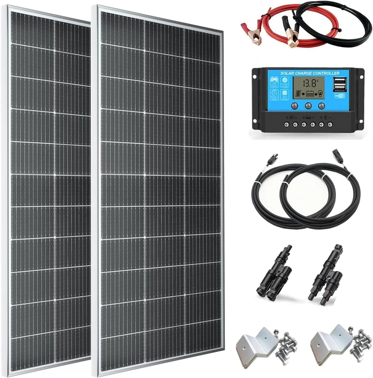 Solarmodul und Photovoltaikpanel, 300W, monokristallin, 12V, 24V, 30A, für Camping und Wohnmobil