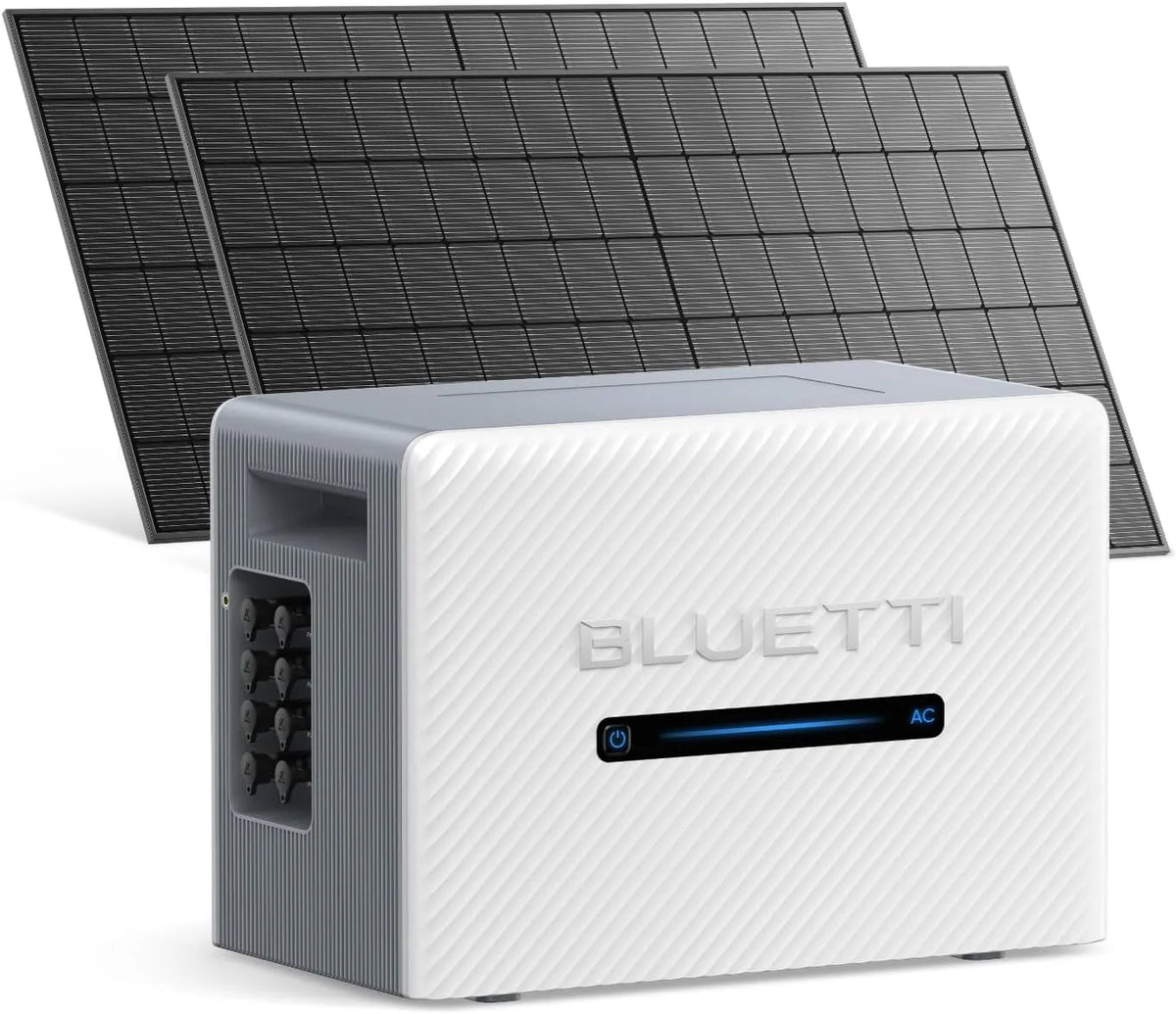 BLUETTI Balkonkraftwerk-Komplettset und Photovoltaiksystem, mit MPPT-Regler, 2,56 kWh, 450 W, 900 W, IP65