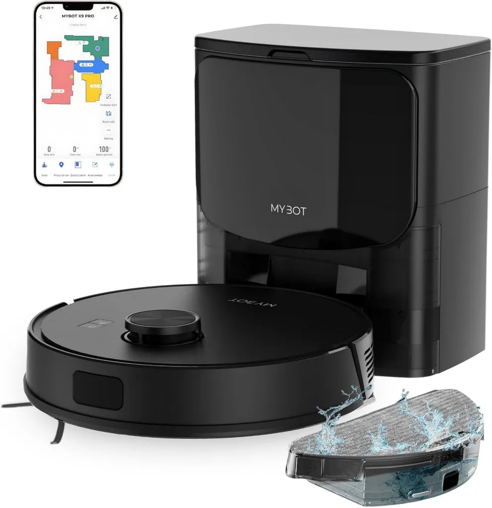 X7 Pro Staubsaugerroboter mit Wischfunktion, 6500PA Saugleistung, Automatische Entleerung, Perfekt für Tierhaare, Selbstlernend, LDS-Laser-Navigation, Mit Ladestation
