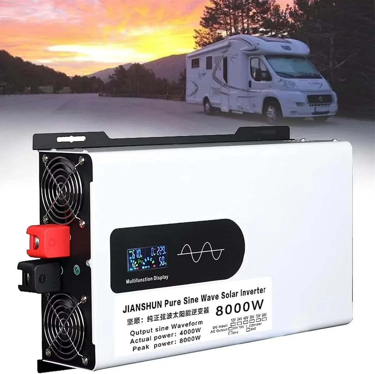DC-AC-Wechselrichter und Spannungswandler, 5000W, 6000W, 8000W, 10000W, mit Digitalanzeige, für Camping und Wohnmobil