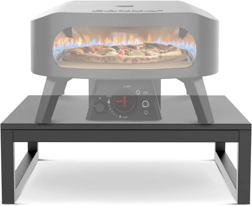 Cozze® Stabiler Pizzaofen-Tischaufsatz für den Außenbereich – Ergonomischer pulverbeschichteter Stahlstand – Tragkraft bis 80 kg – Maße: 20x60x60 cm