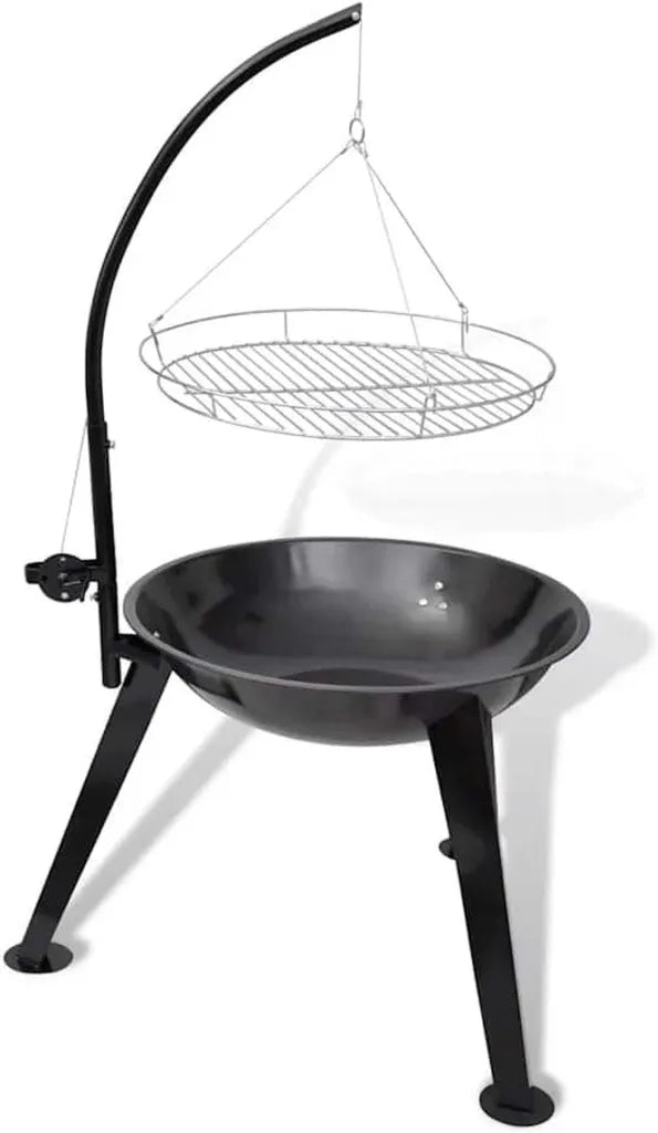 Schwenkgrill 58 cm aus Stahl, Höhenverstellbar, Perfekt für Camping und Garten