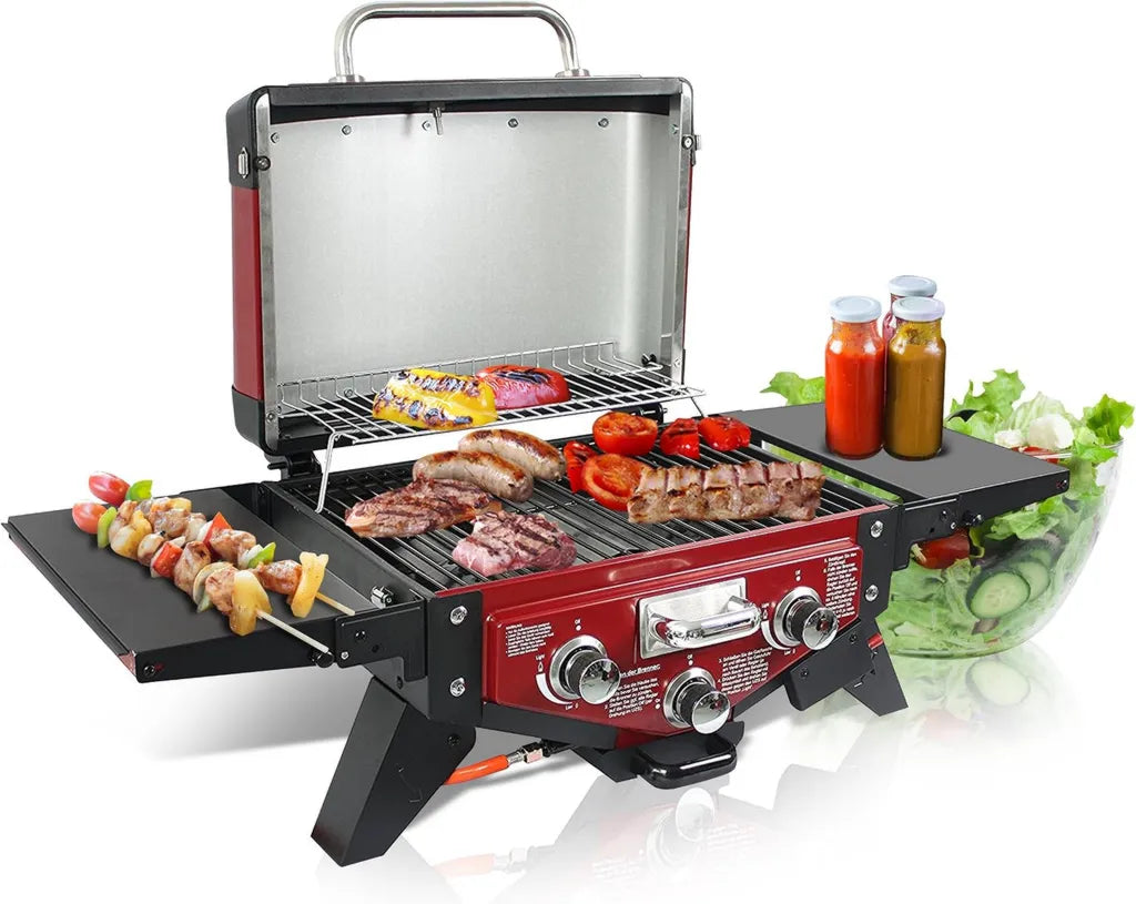 El Fuego Gasgrill Medison Rot für Tischgrillen, BBQ und Barbecue