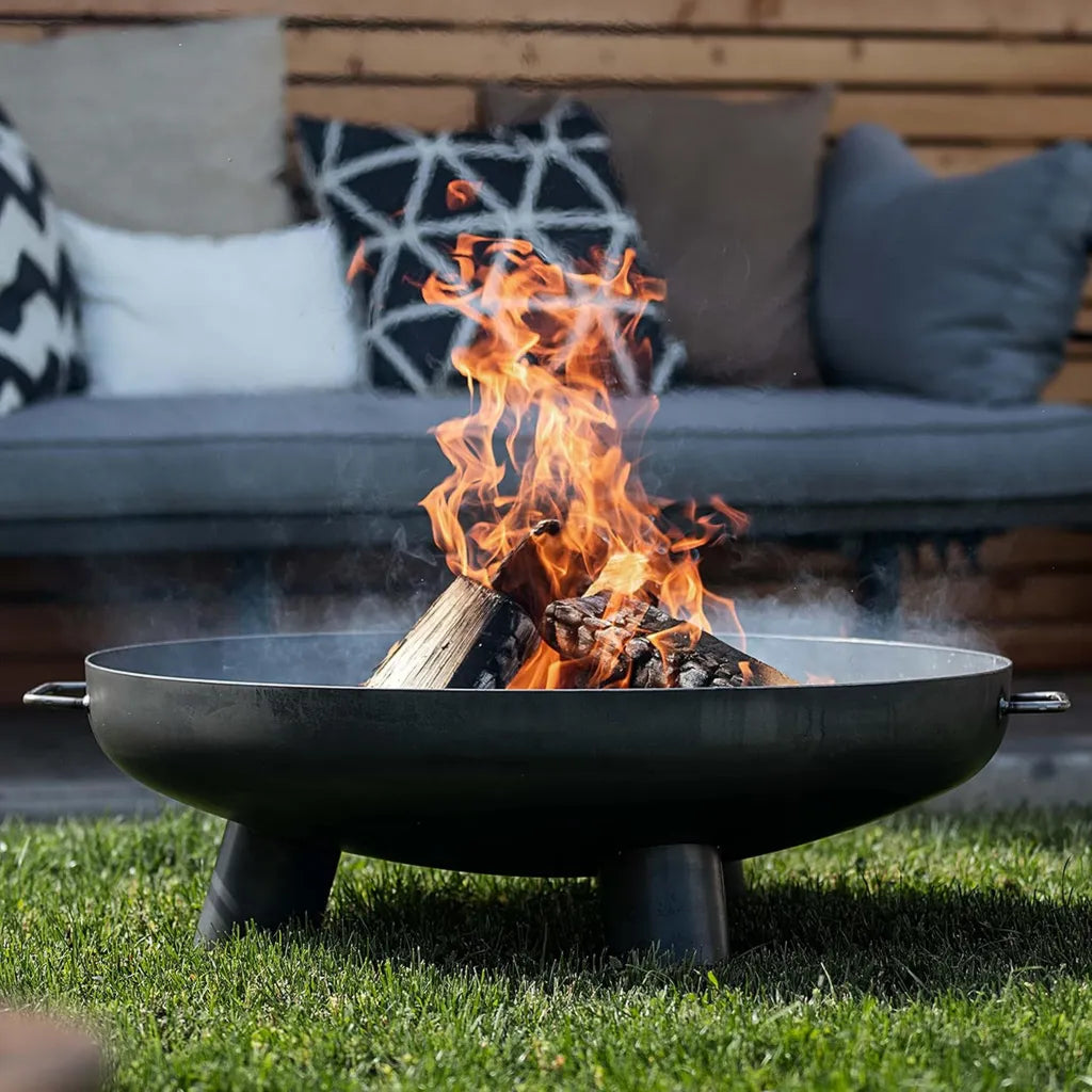 Große Feuerschale Coburg Ø 80 cm für Garten, Terrasse und Balkon mit Ablassbohrung