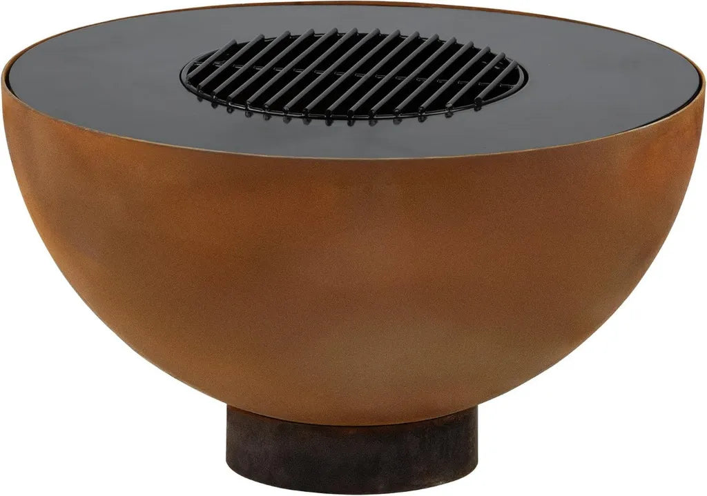BBQ-Toro Grill-Feuerschale 60 cm Ø in Rostoptik – Outdoor Feuerstelle mit Grillfunktion für Garten und Terrasse