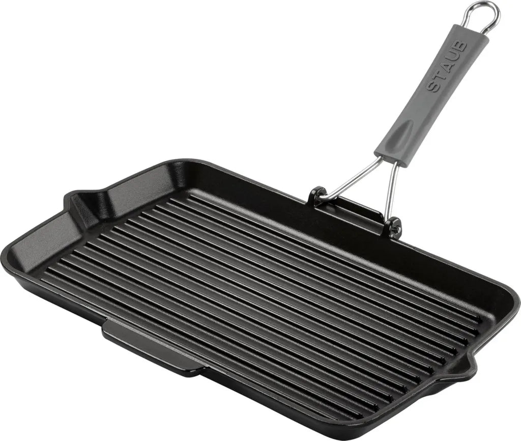 STAUB Rechteckige Grillpfanne 34cm Schwarz Gusseisen