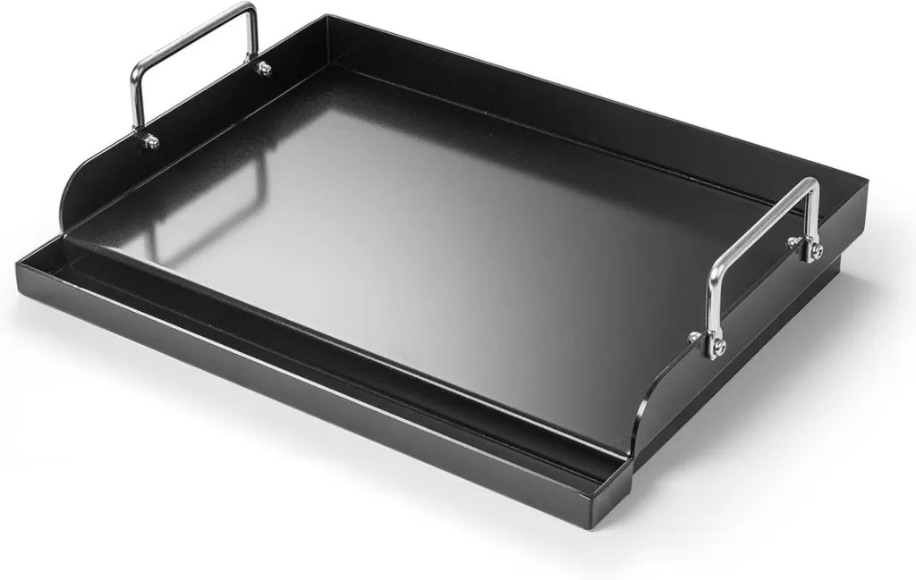 Multifunktionale Plancha Grillplatte für Gas- und Holzkohlegrills, Antihaftbeschichtet, abnehmbare Griffe, 43x30x7cm