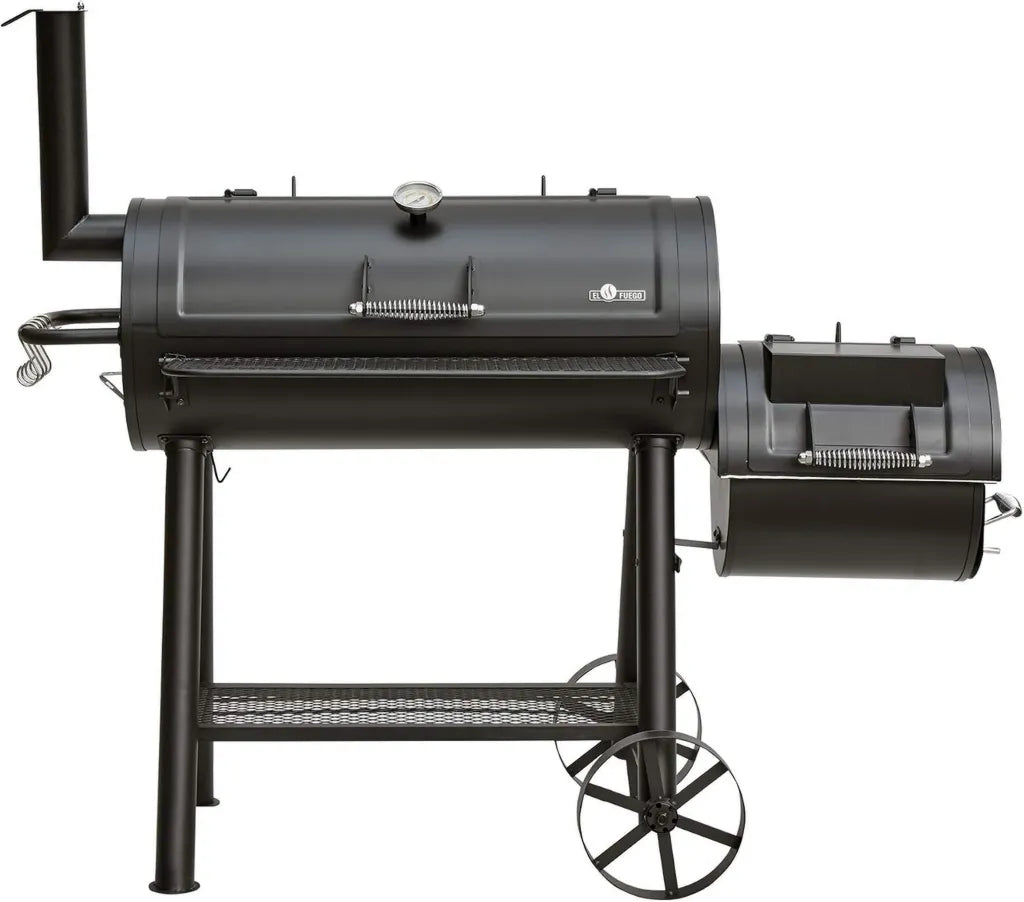 EL Fuego Holzkohlegrill Buffalo mit Thermometer und verstellbarem Kamin