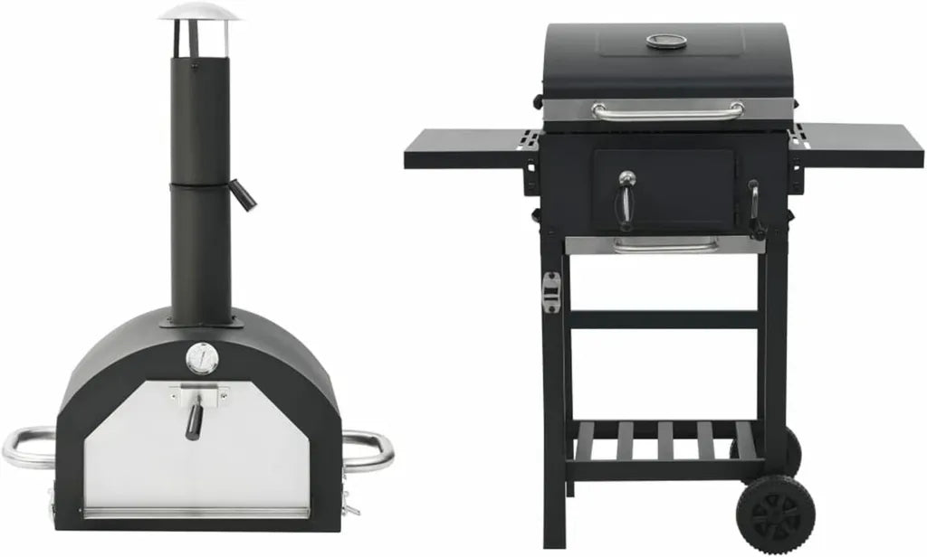 Multifunktionaler Outdoor-Pizzaofen & Grill: Kohle, BBQ & Smoker, Schwarz