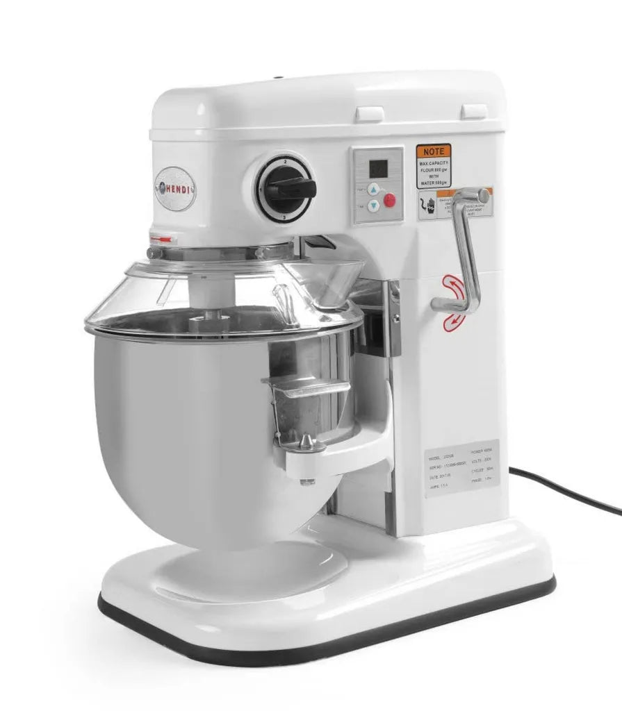 HENDI Küchenmaschine mit Digitaldisplay, 7L, 230V, 650W - Rührschüssel, Mixaufsätze, Sicherheitsabschaltung
