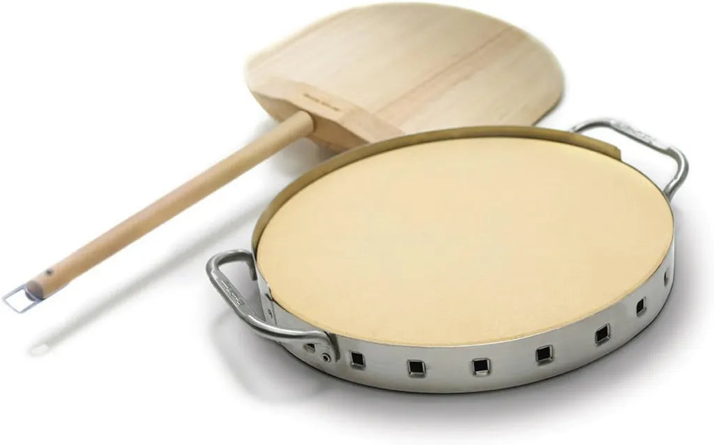 Broil King Premium Pizzastein-Set 33 cm, Edelstahl, Zubehör