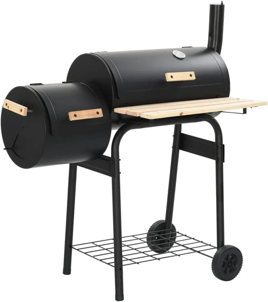 TALCUS Hochwertige Holzkohlegrill-Set mit Offset Smoker