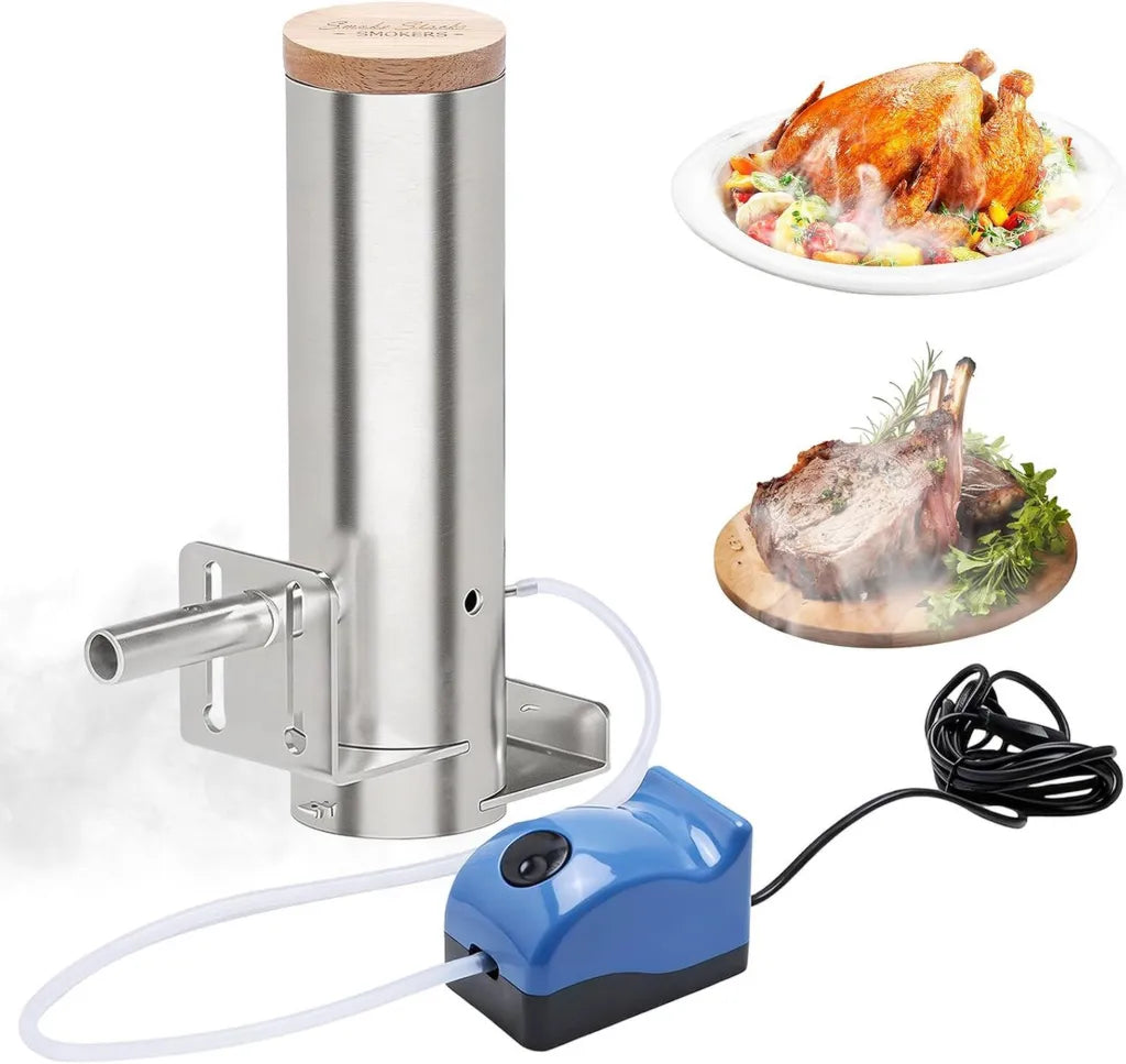 Elektrischer Kaltrauchgenerator aus 304 Edelstahl mit Pumpe, ideal für Fleisch, Gemüse und Käse - Tragbar für Garten, Camping und Balkon
