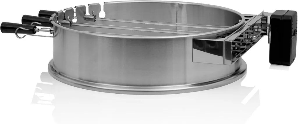 Premium Edelstahl Schaschlik Spießset für 57 cm Kugelgrills, 7 Spieße mit Halterung
