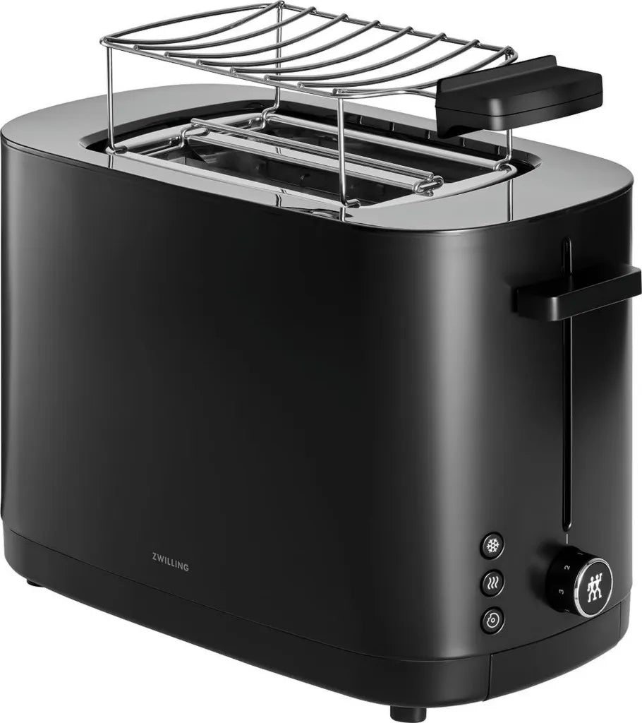ZWILLING ENFINIGY Toaster: 3 Programme, 7 Bräunungsstufen, Abschaltautomatik, Brötchenaufsatz, Schwarz