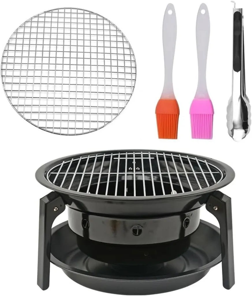 Faltbarer Holzkohlegrill für Camping und Picknick – Tragbarer Standgrill, kompakt und leicht