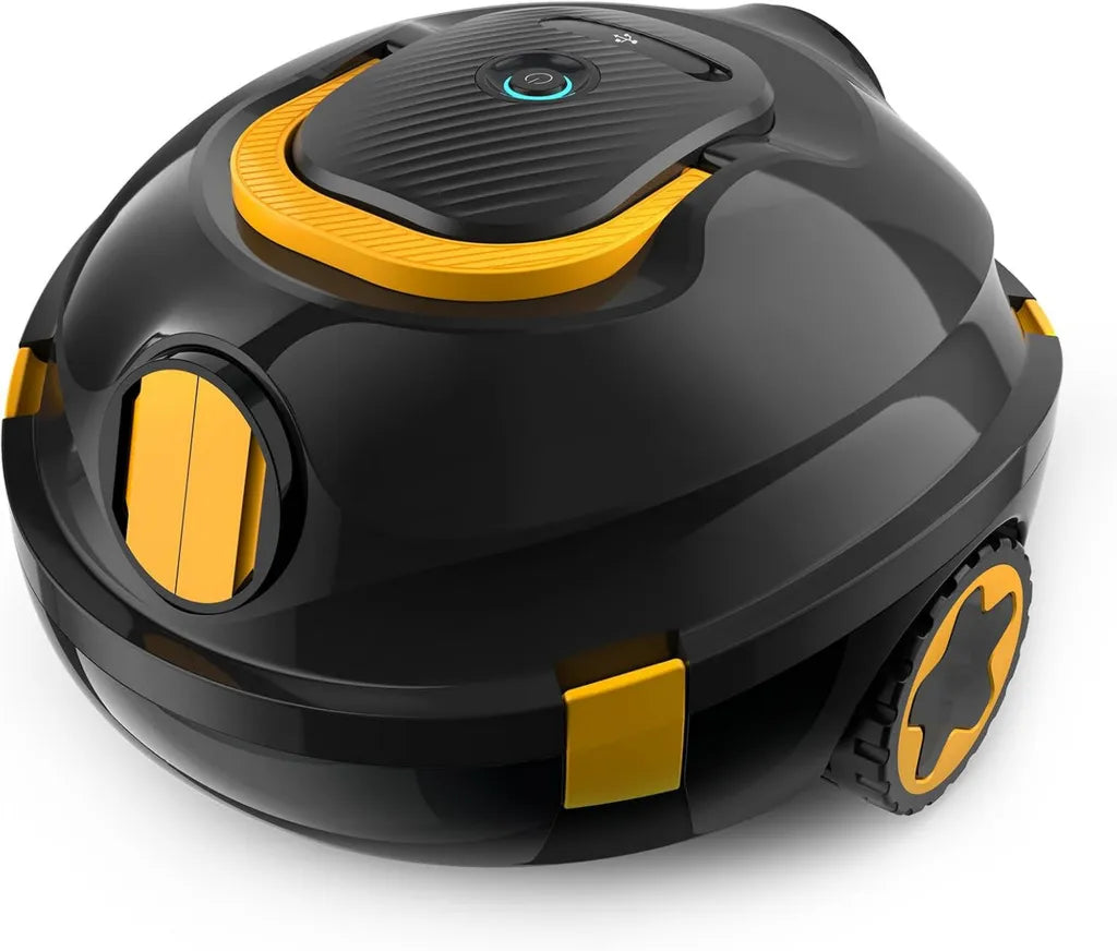 Kabelloser Poolsauger mit 120 Min. Laufzeit, Leichter Poolroboter für 110 m², Automatische Reinigung, Selbstparkfunktion, Stark für Flachböden