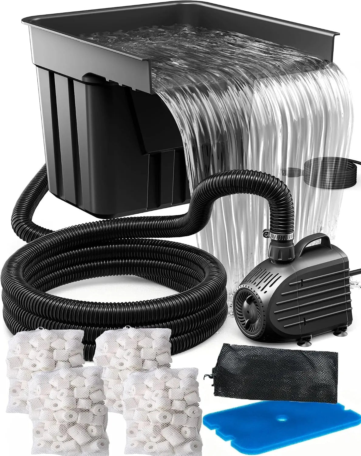 Biling 4500l/h Wasserfall Teich mit Filter für Gartenteich Pool bis 9000L