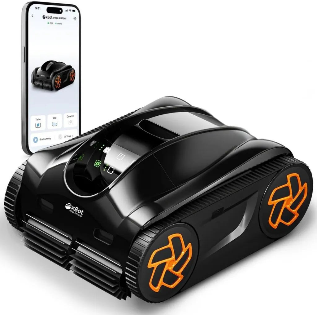Intelligenter Akku-Poolroboter mit KI-Navigation und Touchscreen – 5 Jahre Garantie – Präzise 3D-Reinigungsplanung – Umfassende Reinigung an Wasserlinie, Wand und Boden – Integrierte Smart-App und Turbo-Modus