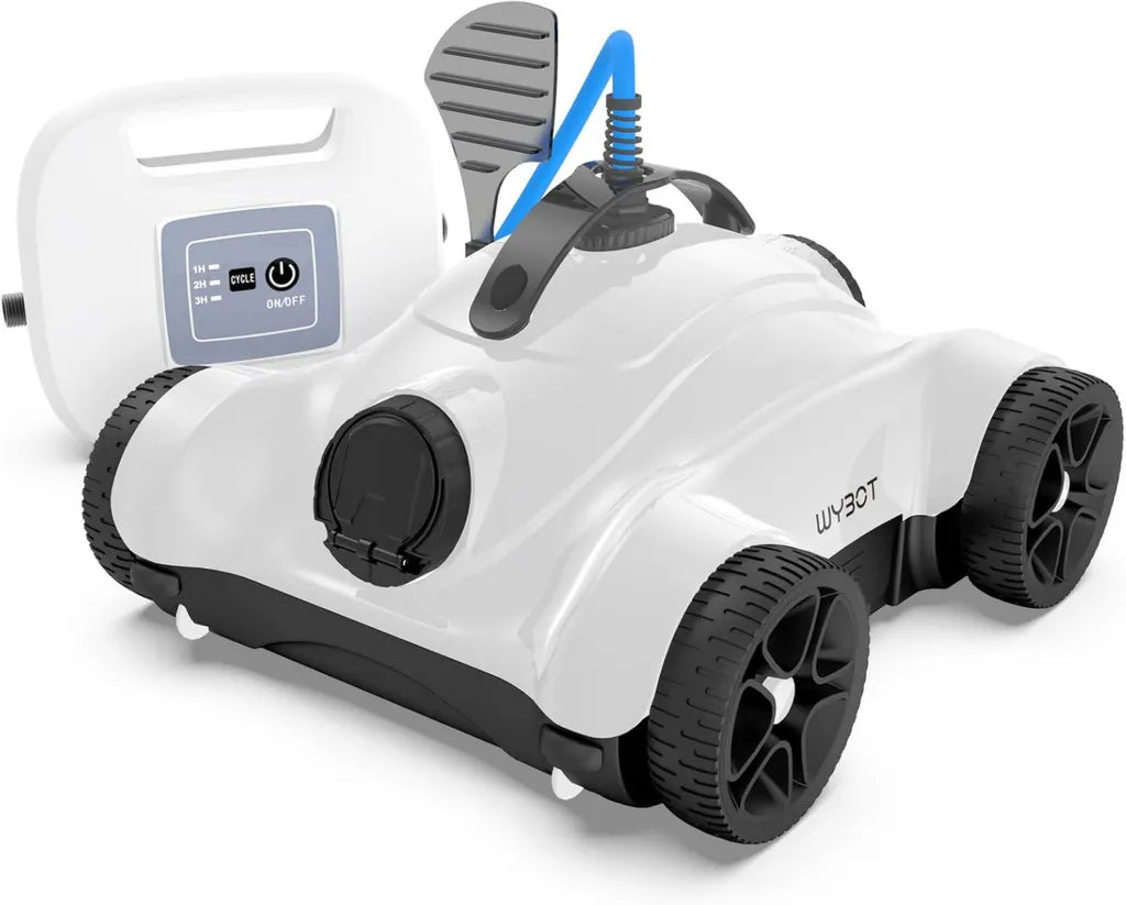 Automatischer Poolroboter mit Dual-Antriebsmotoren und IPX8 Wasserschutz, Weiß